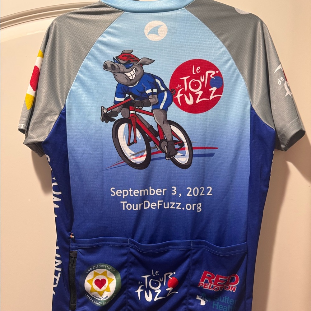 Le Tour De Fuzz Women's Cycling Jersey 2022 - Blue XL women’s